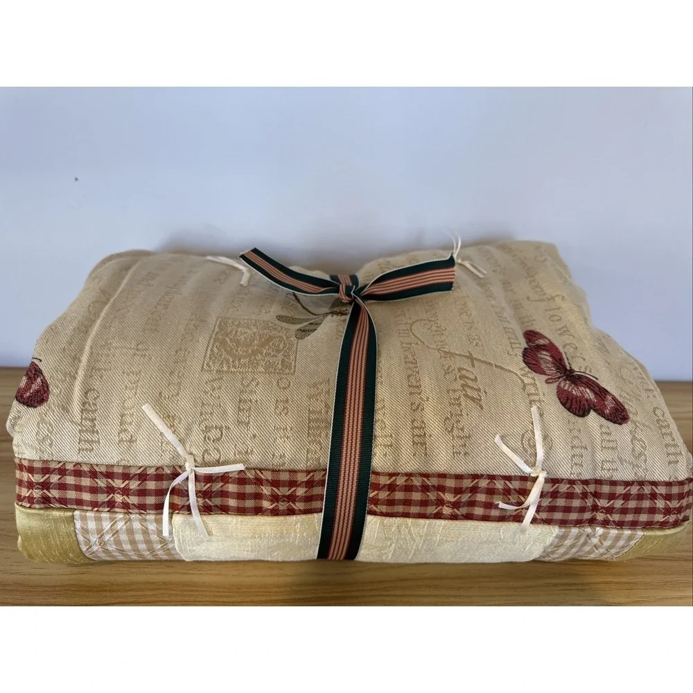 Baby‎ Nursery Quilt Blanket Nava's Designs Yellows Brocade Unisex Plaids Bugs
